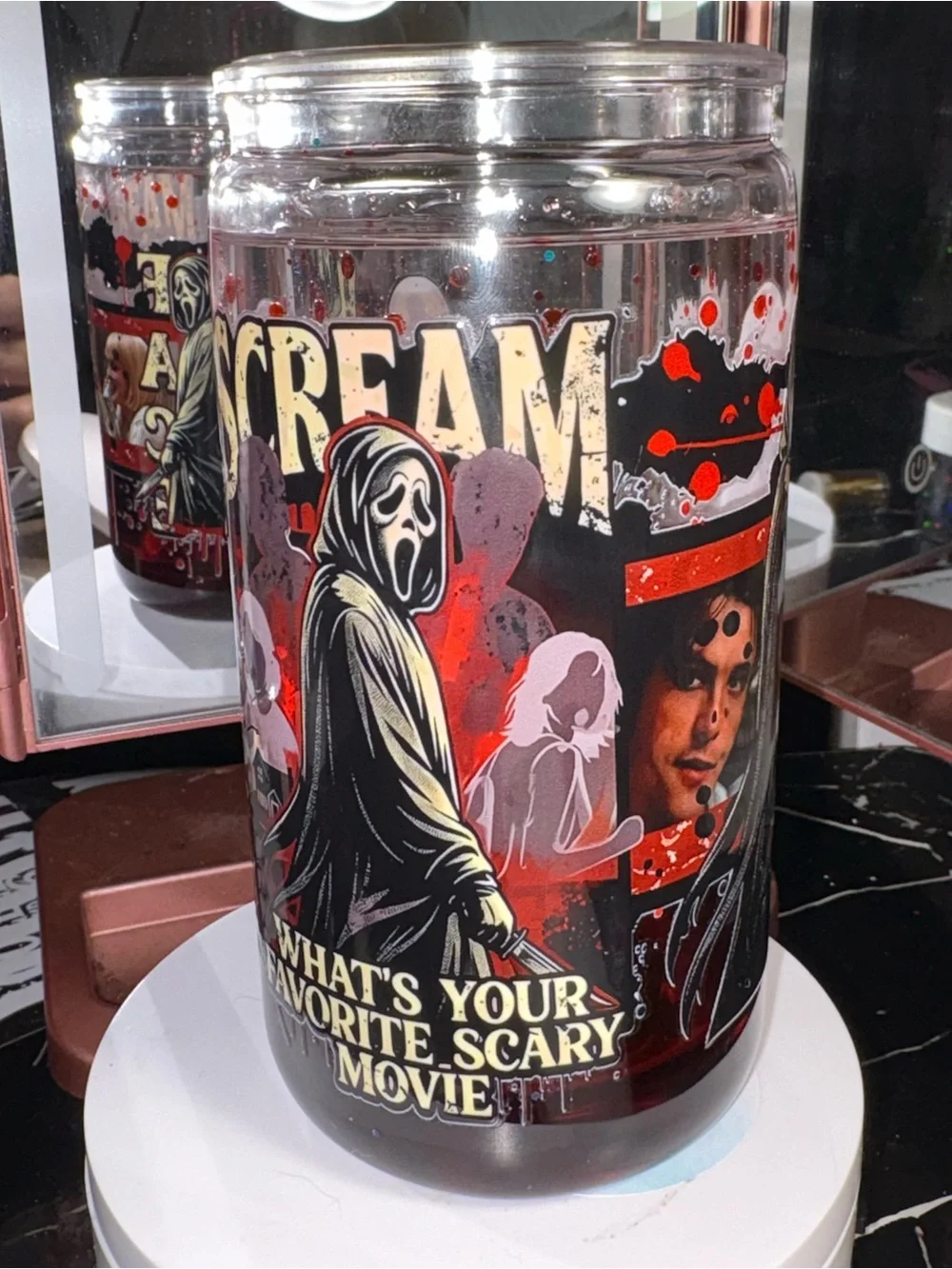 Horror GHOSTFACE Tumbler - Red & Black